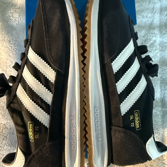 ADIDAS SL 72 RS SHOES KIDS SIZE 6 CORE BLACK/WHT/BLU BRAND NEW IN BOX - Picture 10 of 15